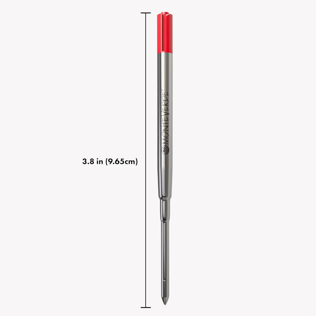 Monteverde Soft Roll Ballpoint Refill To Fit Parker Ballpoint Pen (Pack of 2) in Red / Medium — Monteverde ballpoint pen — reliable smooth-writing everyday pen, at Cityluxe Singapore