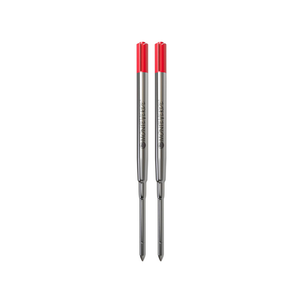 이미지를 갤러리 뷰어에 로드 , Monteverde Soft Roll Ballpoint Refill To Fit Parker Ballpoint Pen (Pack of 2) - Red / Medium
