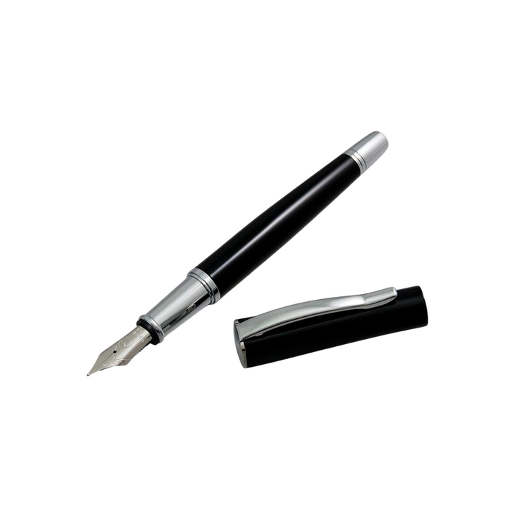 Monteverde Impressa Fountain Pen Black/Chrome Medium — Monteverde fountain pen — precision nib writing instrument, at Cityluxe Singapore stationery store
