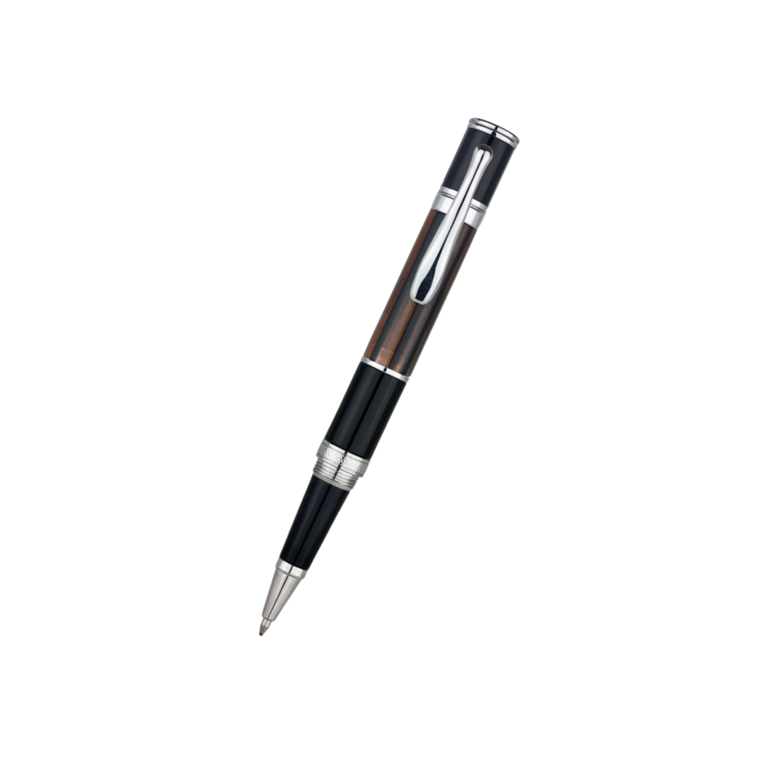 Monteverde Mini Jewelria Striped Rollerball Pen Brown — capped