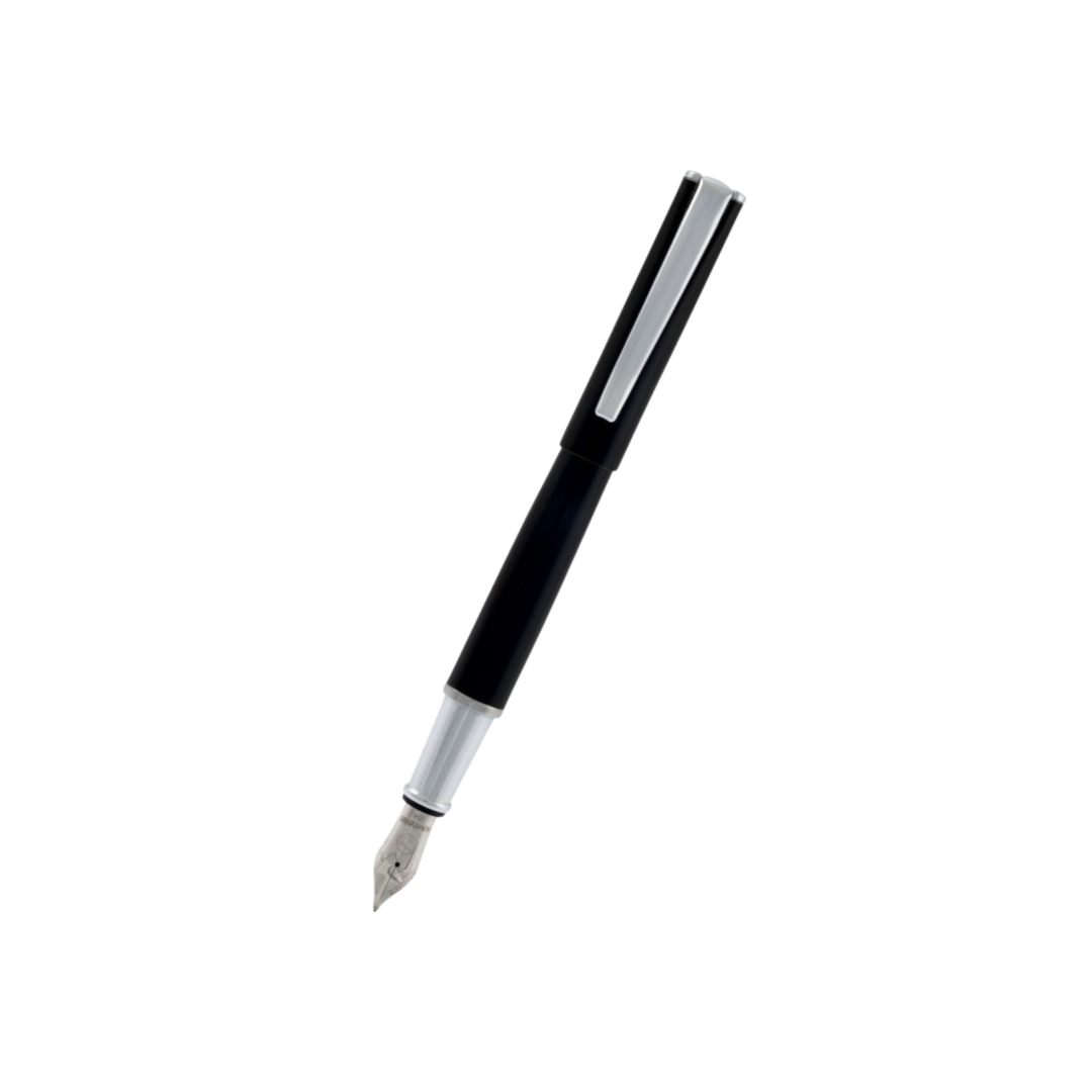 Monteverde Impressa Fountain Pen Black/Chrome Medium — Monteverde fountain pen — precision nib writing instrument, at Cityluxe Singapore stationery store