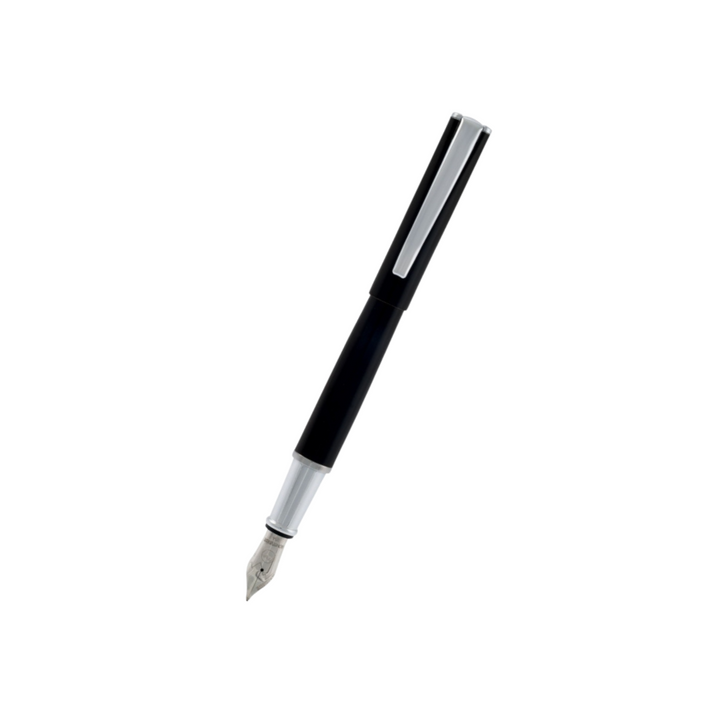 Monteverde Impressa Fountain Pen Black/Chrome Medium — Monteverde fountain pen — precision nib writing instrument, at Cityluxe Singapore stationery store