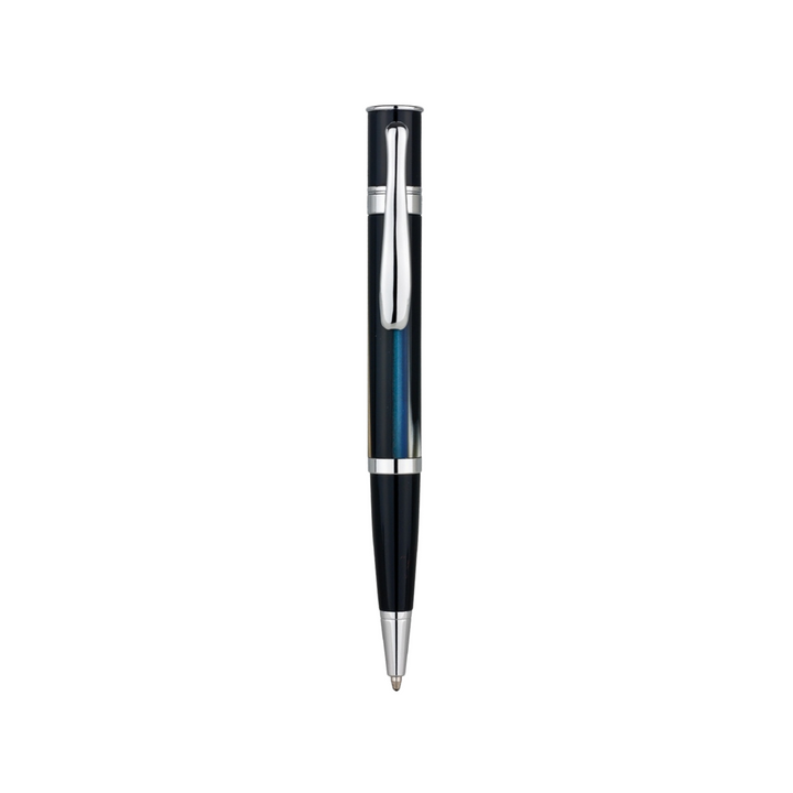 Monteverde Mini Jewelria Striped Ballpoint Pen Blue — uncapped with cap posted