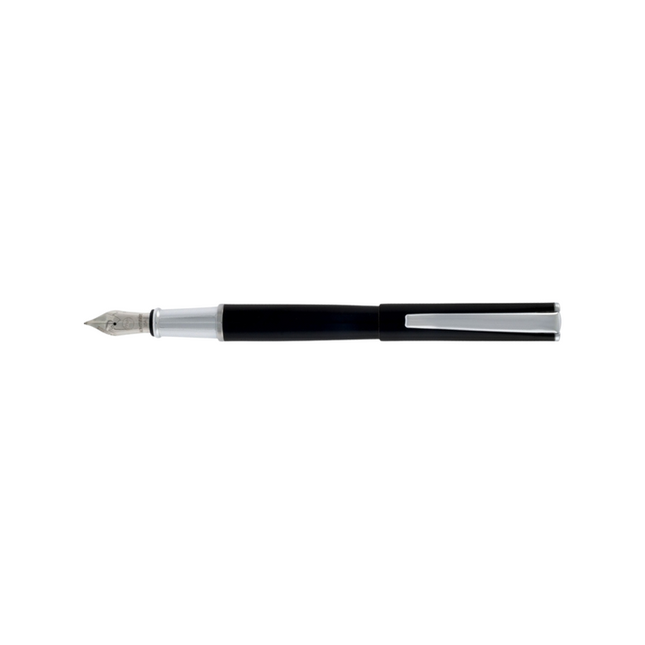 Monteverde Impressa Fountain Pen Black/Chrome Medium — Monteverde fountain pen — precision nib writing instrument, at Cityluxe Singapore stationery store