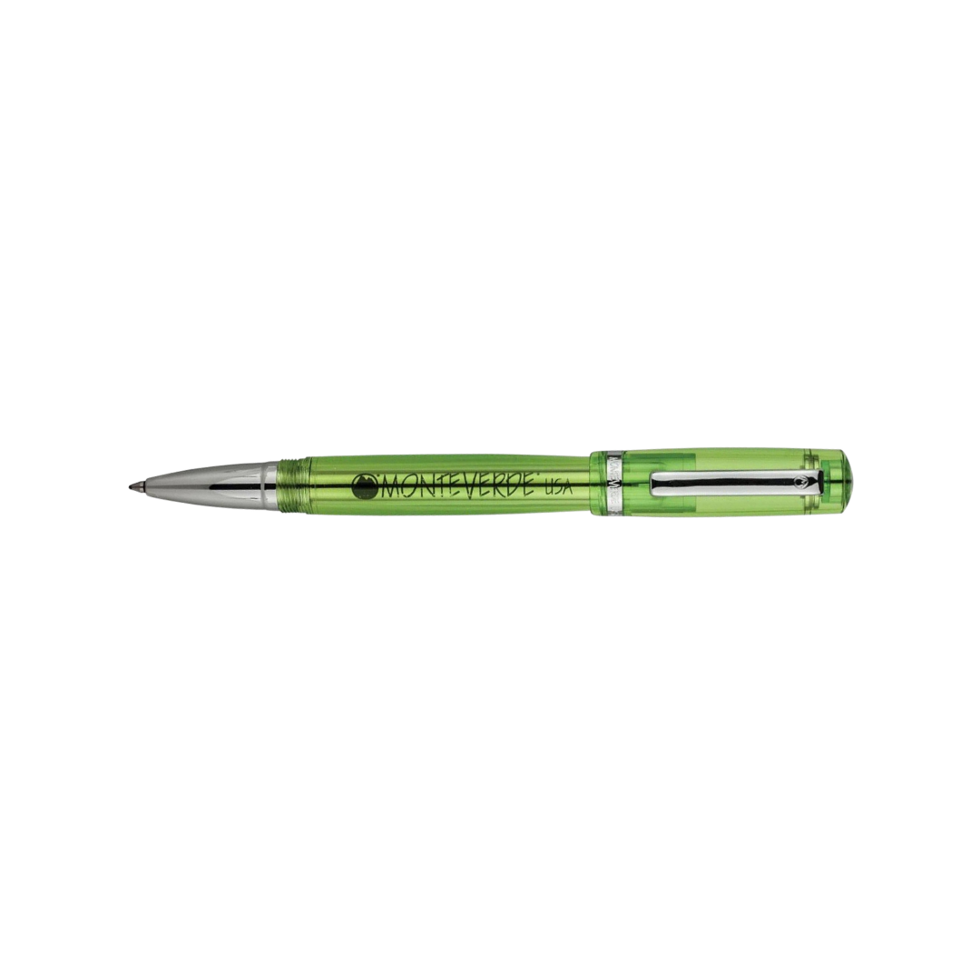 Monteverde Artista Crystal Rollerball Pen Lime Green — Monteverde rollerball pen — fluid gel ink writing instrument, at Cityluxe Singapore