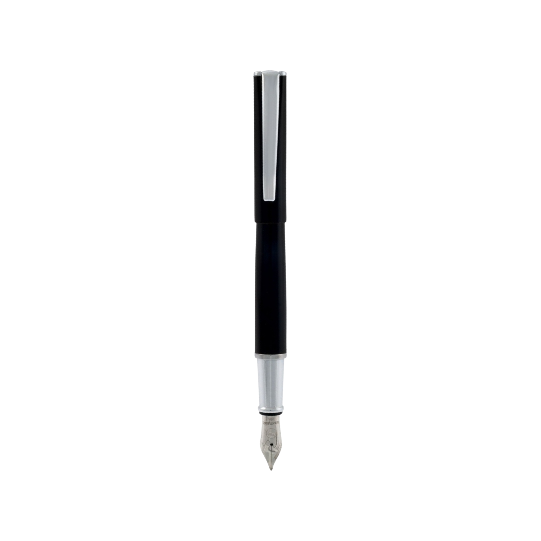 Monteverde Impressa Fountain Pen Black/Chrome Medium — Monteverde fountain pen — precision nib writing instrument, at Cityluxe Singapore stationery store