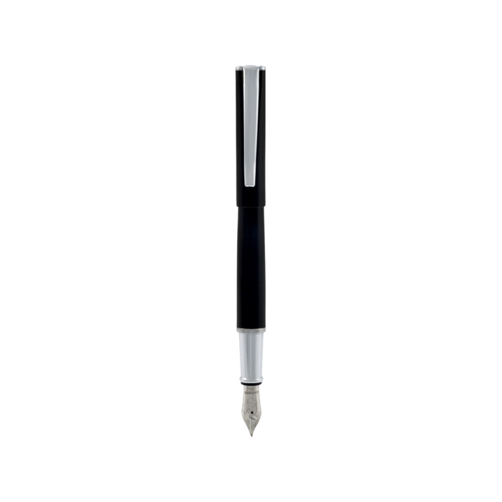 Monteverde Impressa Fountain Pen Black/Chrome Medium — Monteverde fountain pen — precision nib writing instrument, at Cityluxe Singapore stationery store