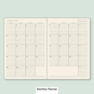 Leuchtturm1917 Monthly Planner With Notebook Softcover 2024 (B5) - Forest Green