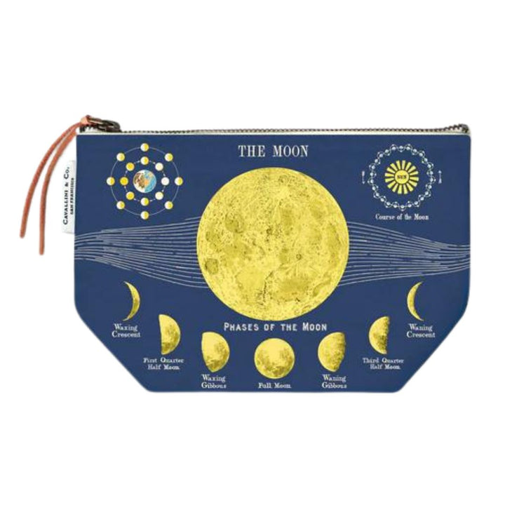 Cavallini Vintage Pouch in Moon Chart — Cavallini carrying pouch — stationery storage and organisation, at Cityluxe Singapore
