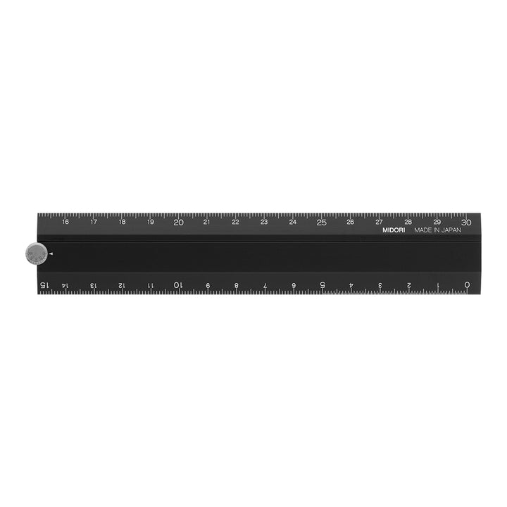 Midori Aluminum Multiple Ruler (30cm) — Midori ruler — precision measuring tool for writing and design, at Cityluxe Singapore