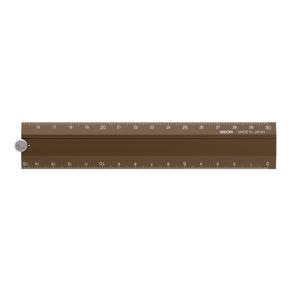 Midori Aluminum Multiple Ruler (30cm) — Midori ruler — precision measuring tool for writing and design, at Cityluxe Singapore