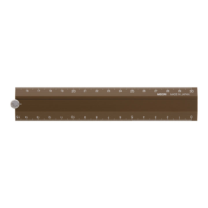 Midori Aluminum Multiple Ruler (30cm) — Midori ruler — precision measuring tool for writing and design, at Cityluxe Singapore