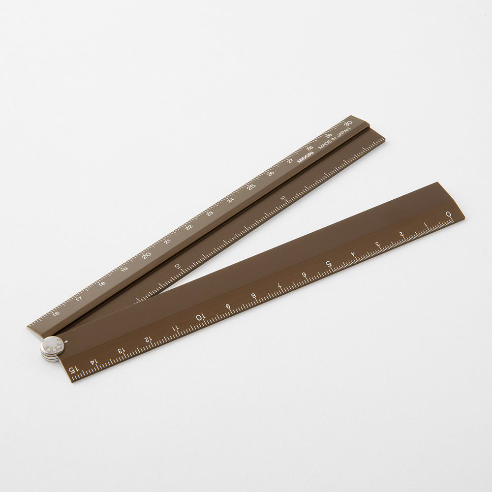 Midori Aluminum Multiple Ruler (30cm) — Midori ruler — precision measuring tool for writing and design, at Cityluxe Singapore