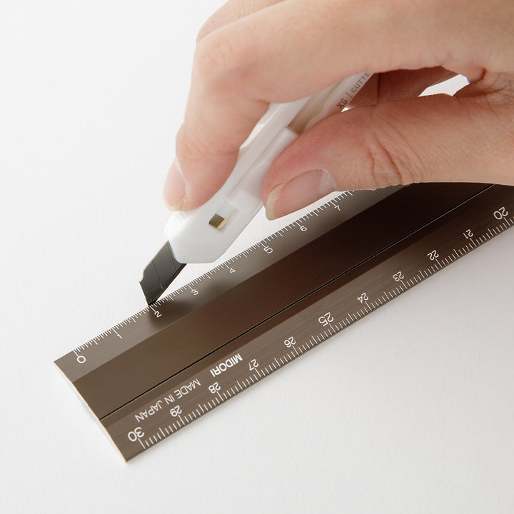 Midori Aluminum Multiple Ruler (30cm) — Midori ruler — precision measuring tool for writing and design, at Cityluxe Singapore