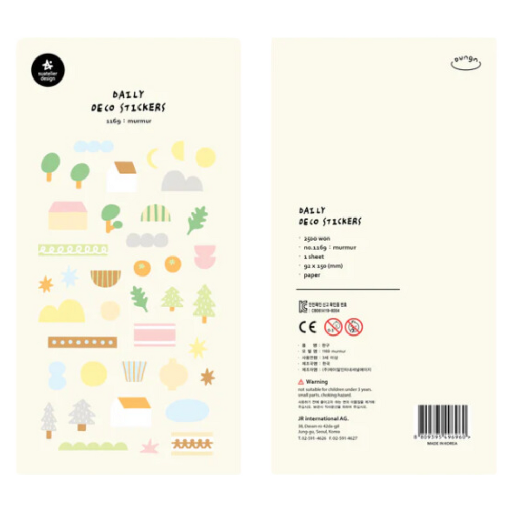 Suatelier Daily Deco Sticker in murmur — Suatelier decorative sticker — for journaling, planners and scrapbooking, at Cityluxe Singapore