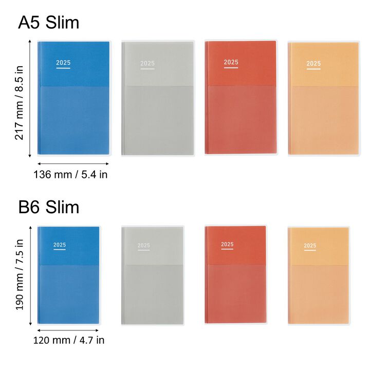 Kokuyo Jibun Techo DAYs Mini 2025 B6 Slim Diary Red [PreOrder