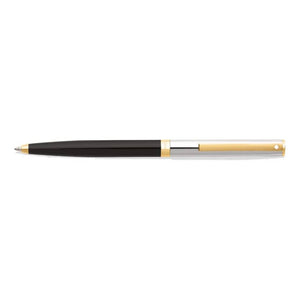Sheaffer Sagaris Black Ballpoint Pen with Chrome Cap and Gold Tone Trim & Two Ballpoint Refill with Gift Box
