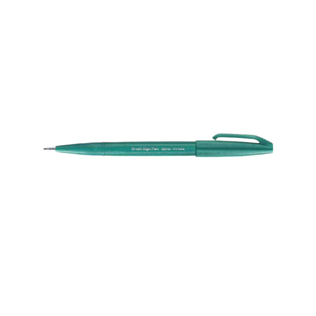 Pentel Touch Brush Sign Pen Turquoise Green — Pentel brush pen — premium stationery and lifestyle, at Cityluxe Singapore