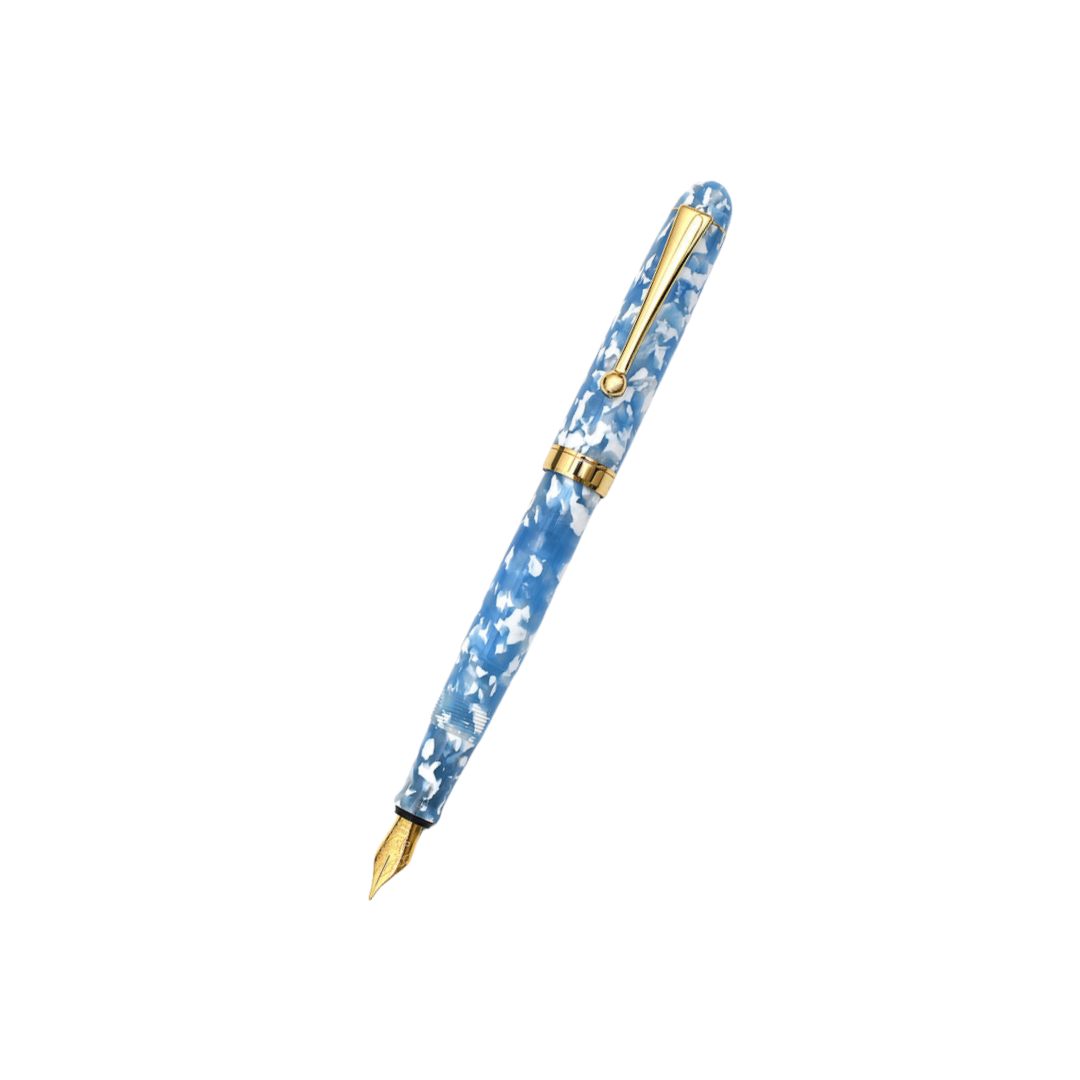 Onishi Hand Made Fountain Pen-Standard Schmidt Steel in Sora Blue — Onishi fountain pen — precision nib writing instrument, at Cityluxe Singapore stationery store