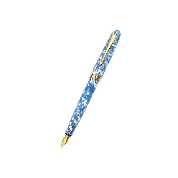 Onishi Hand Made Fountain Pen-Standard Schmidt Steel in Sora Blue — Onishi fountain pen — precision nib writing instrument, at Cityluxe Singapore stationery store