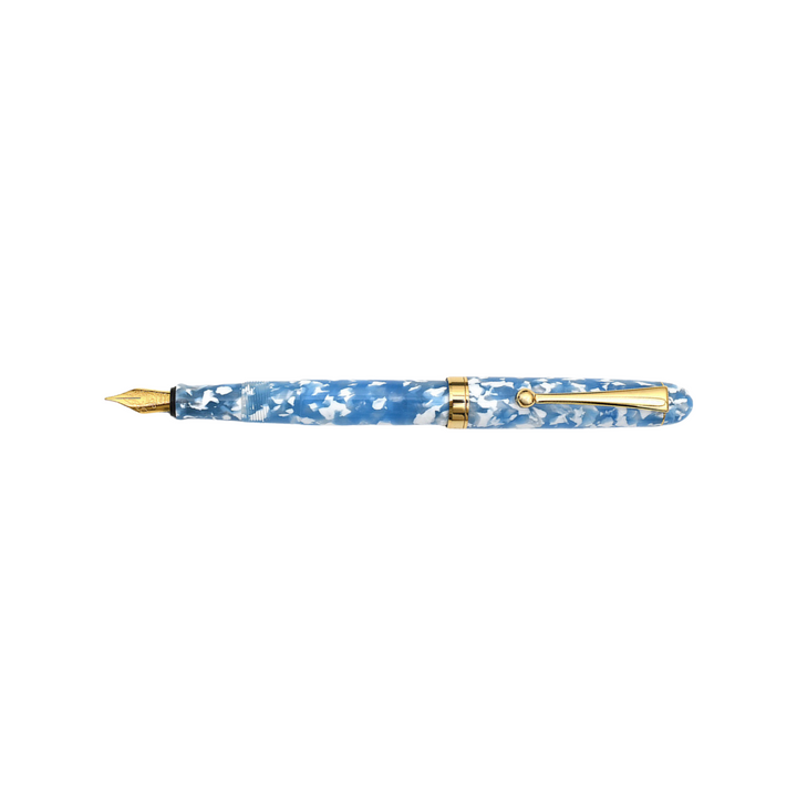 Onishi Hand Made Fountain Pen-Standard Schmidt Steel in Sora Blue — Onishi fountain pen — precision nib writing instrument, at Cityluxe Singapore stationery store