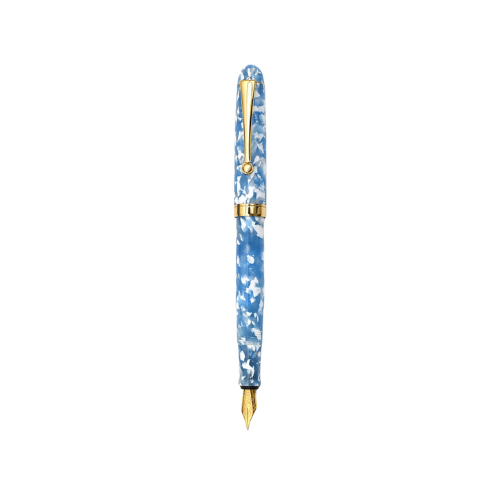 Onishi Hand Made Fountain Pen-Standard Schmidt Steel in Sora Blue — Onishi fountain pen — precision nib writing instrument, at Cityluxe Singapore stationery store