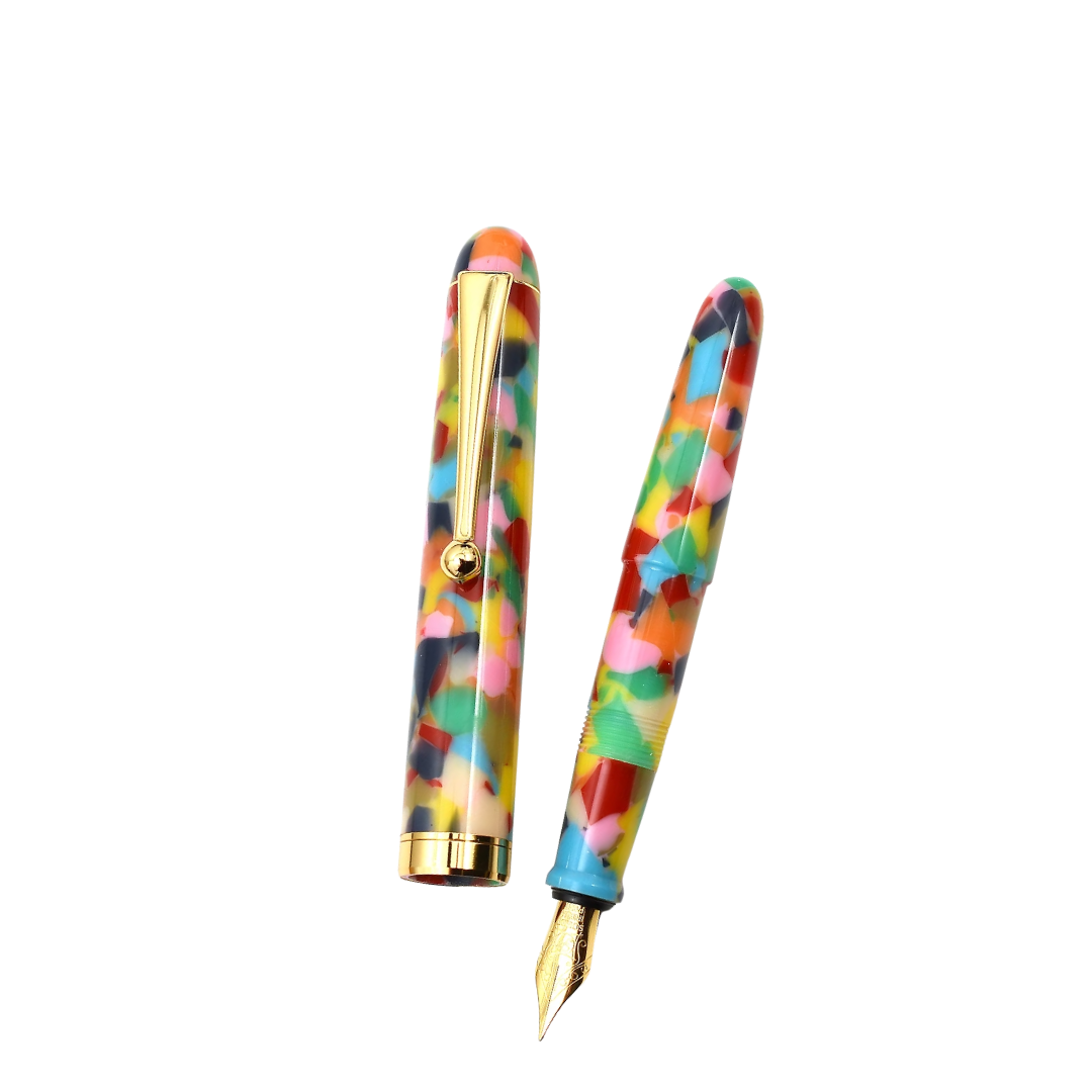 Onishi Hand Made POCKET Fountain Pen with CLIP - Origami — uncapped with cap posted