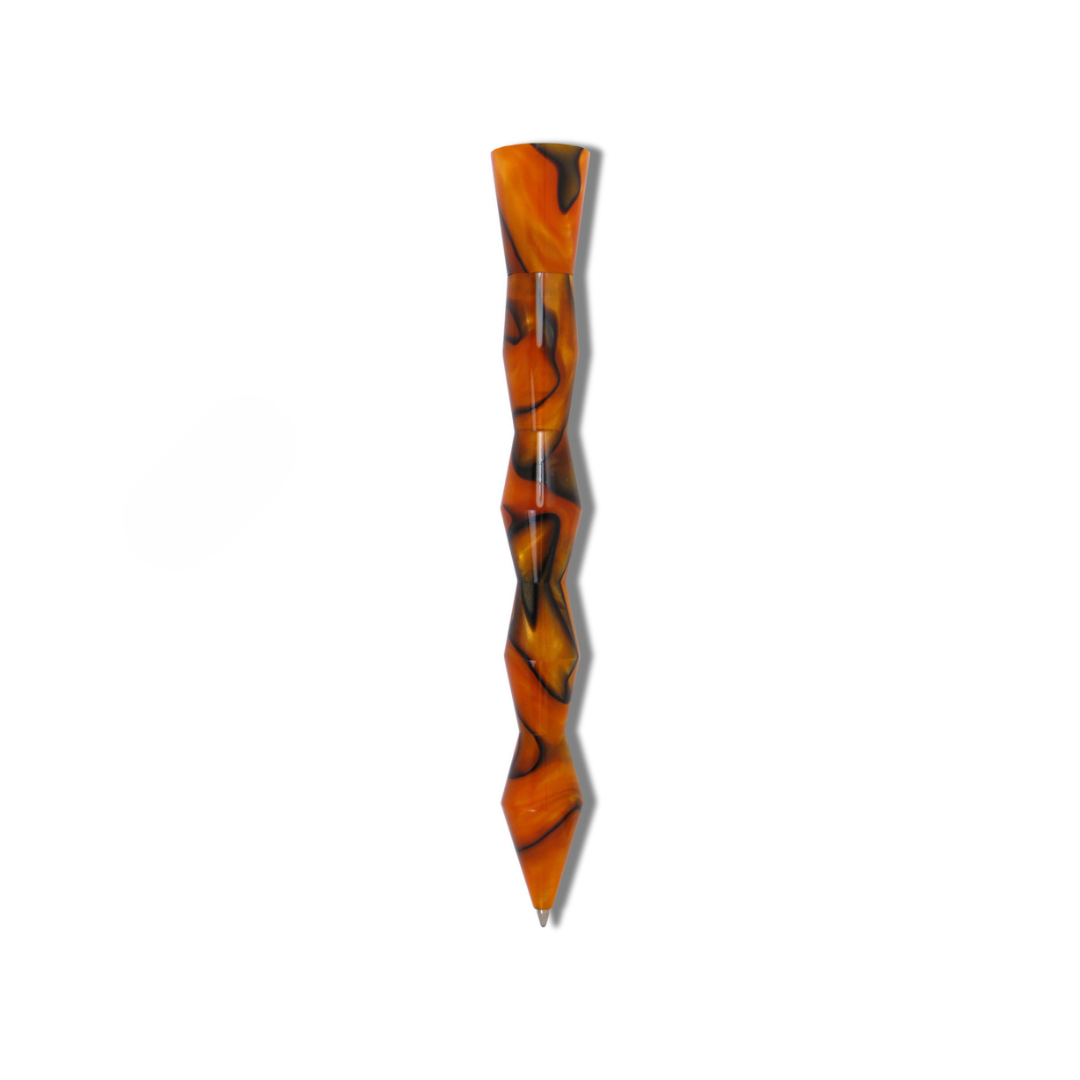 Acme Studio Kuzi Retractable Rollerball Pen in Orange — Acme Studio rollerball pen — fluid gel ink writing instrument, at Cityluxe Singapore