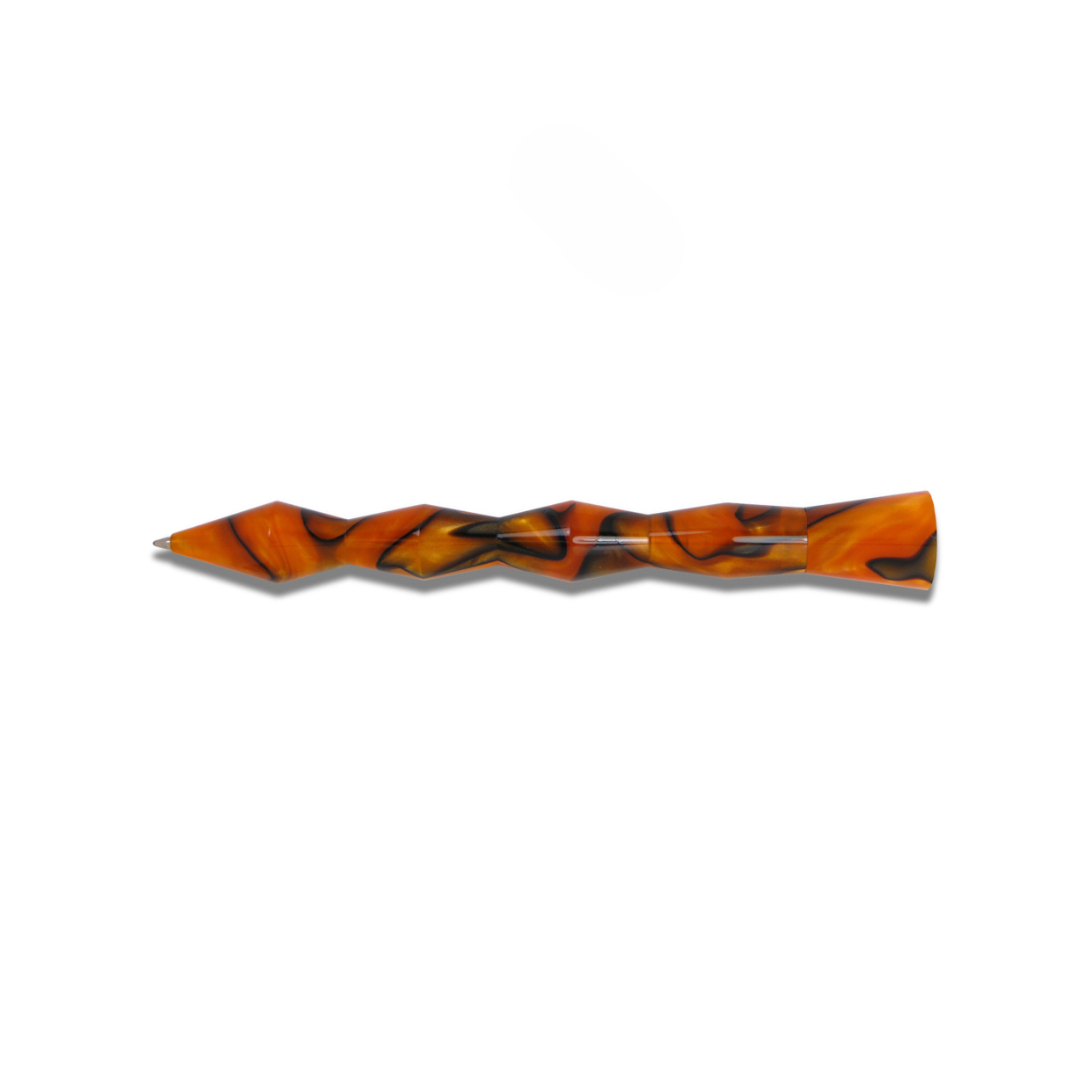 Acme Studio Kuzi Retractable Rollerball Pen in Orange — Acme Studio rollerball pen — fluid gel ink writing instrument, at Cityluxe Singapore