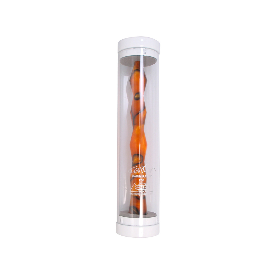 Acme Studio Kuzi Retractable Rollerball Pen in Orange — Acme Studio rollerball pen — fluid gel ink writing instrument, at Cityluxe Singapore
