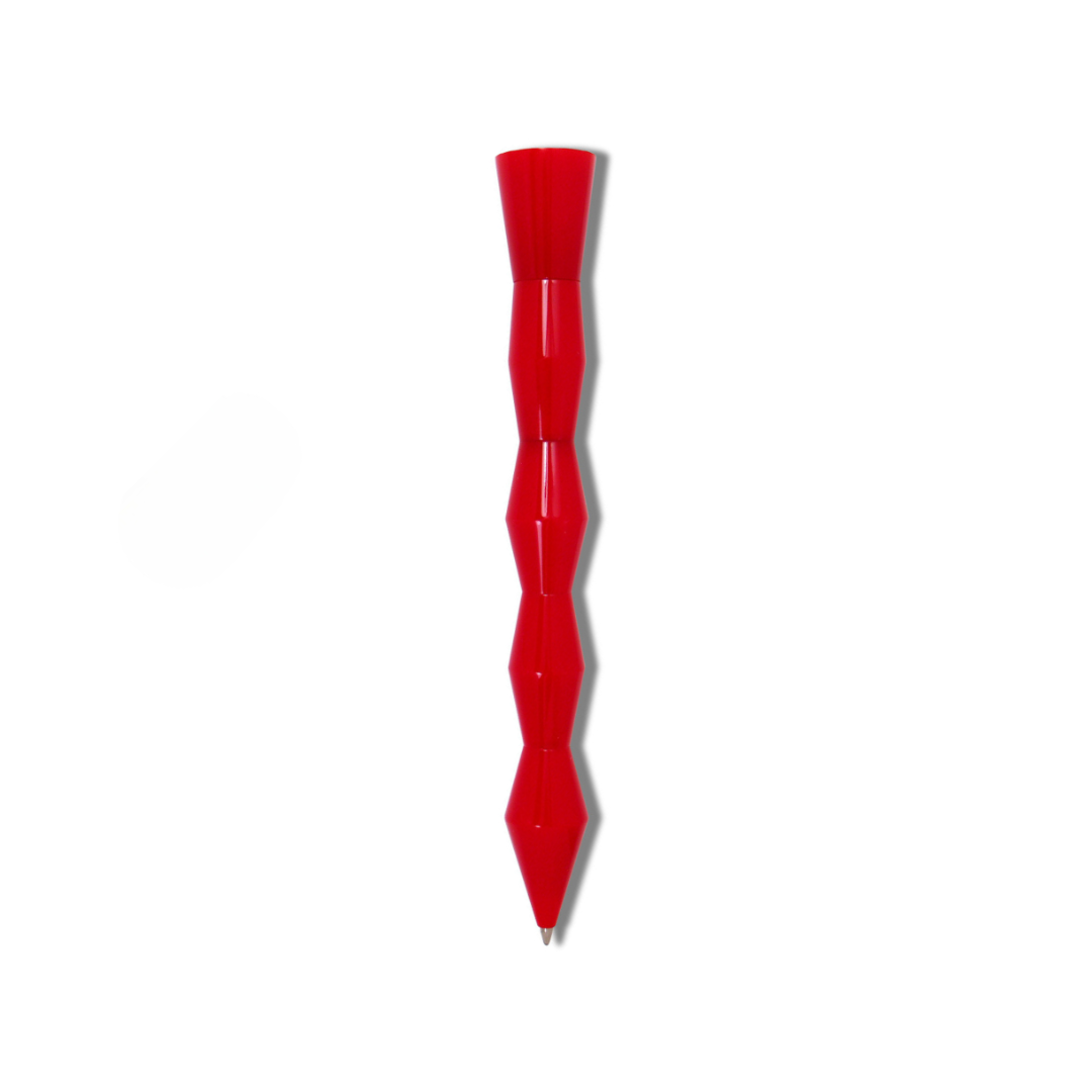 Acme Studio Kuzi Retractable Rollerball Pen in Red — Acme Studio rollerball pen — fluid gel ink writing instrument, at Cityluxe Singapore