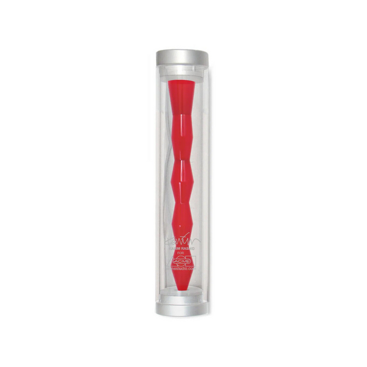 Acme Studio Kuzi Retractable Rollerball Pen in Red — Acme Studio rollerball pen — fluid gel ink writing instrument, at Cityluxe Singapore