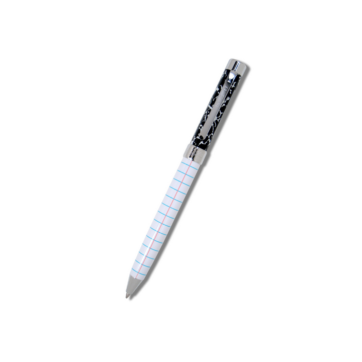 Acme Studio Retractable Rollerball Pen in Composition — Acme Studio rollerball pen — fluid gel ink writing instrument, at Cityluxe Singapore