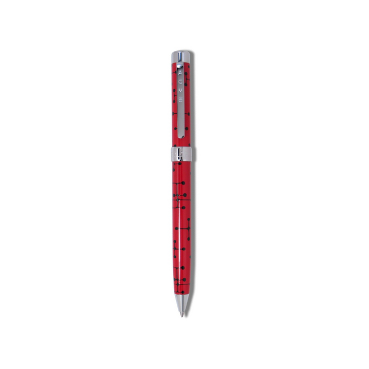 Acme Studio Retractable Ballpoint Pen in Dots Red — Acme Studio ballpoint pen — reliable smooth-writing everyday pen, at Cityluxe Singapore