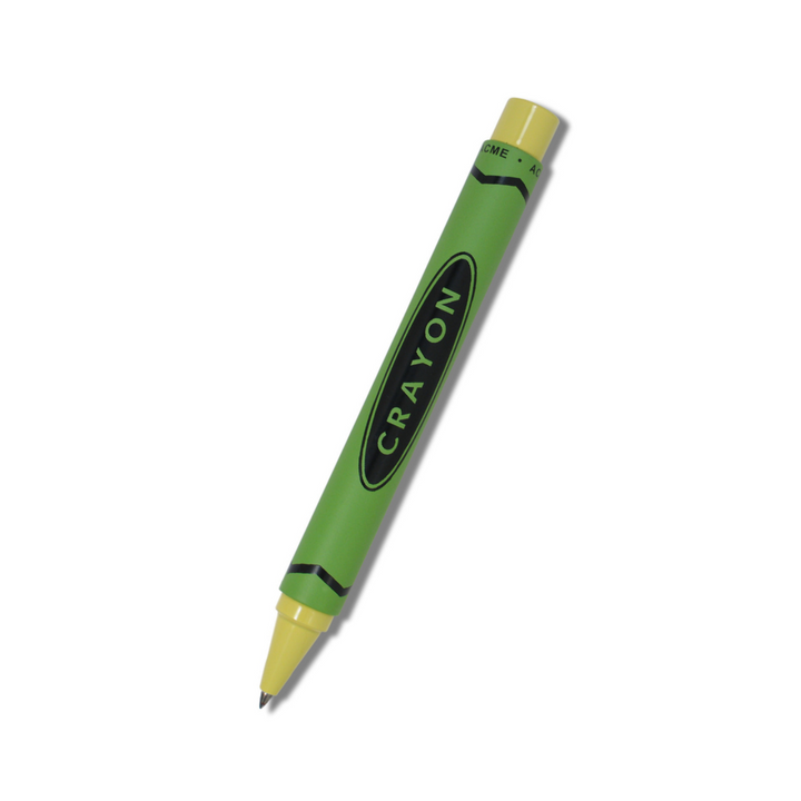 Acme Studio Retractable Rollerball Pen in Crayon Lime Green — Acme Studio rollerball pen — fluid gel ink writing instrument, at Cityluxe Singapore