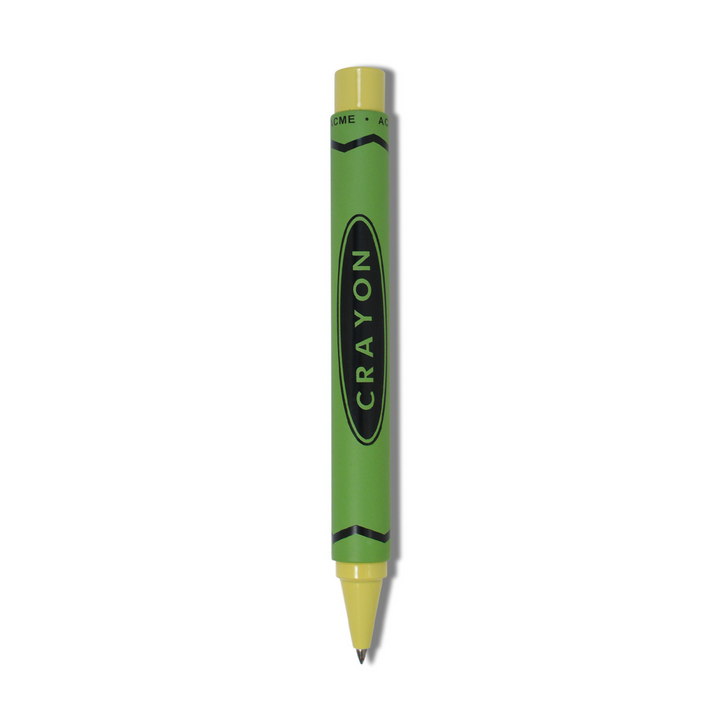 Acme Studio Retractable Rollerball Pen in Crayon Lime Green — Acme Studio rollerball pen — fluid gel ink writing instrument, at Cityluxe Singapore
