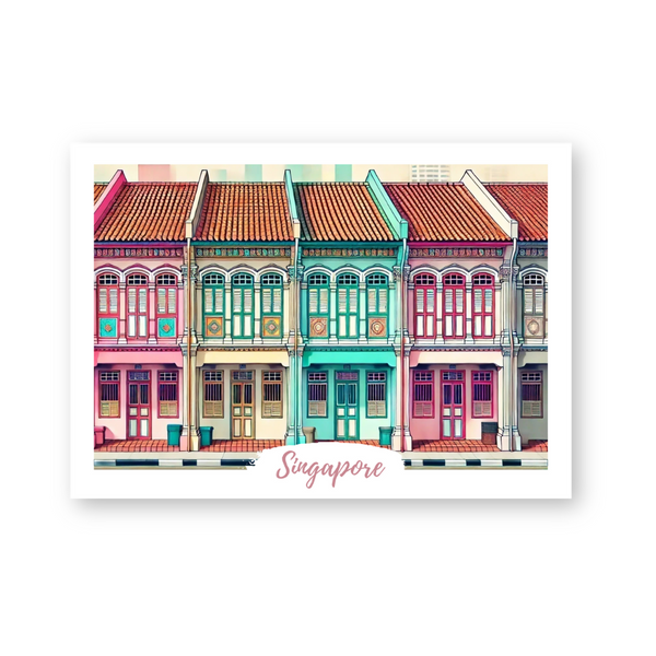 Postcard in Shophouse — WhereTo postcard — premium stationery and lifestyle, at Cityluxe Singapore