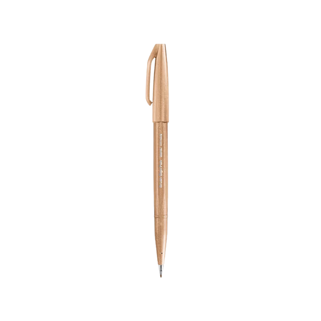Pentel Touch Brush Sign Pen Pale Brown — Pentel brush pen — premium stationery and lifestyle, at Cityluxe Singapore