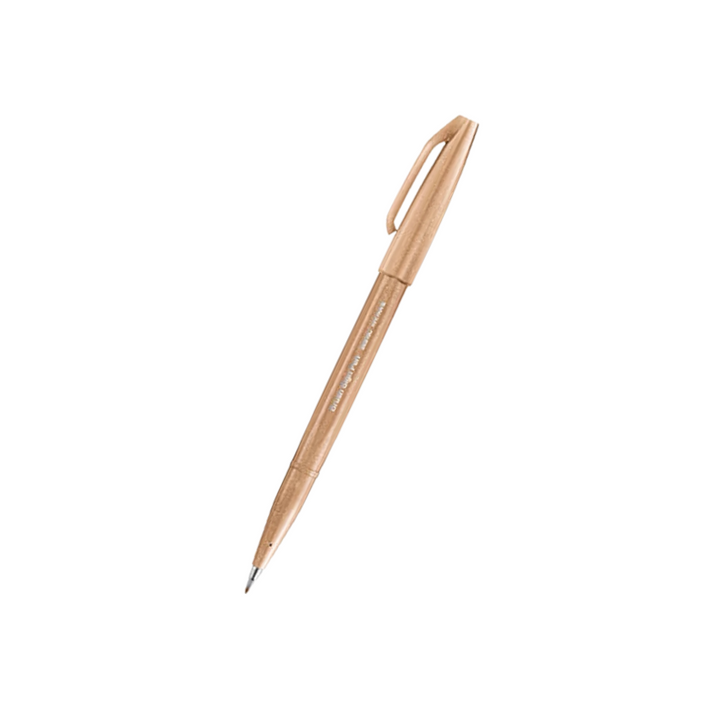 Pentel Touch Brush Sign Pen Pale Brown — Pentel brush pen — premium stationery and lifestyle, at Cityluxe Singapore