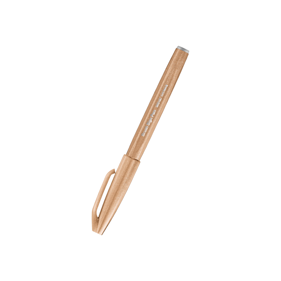 Pentel Touch Brush Sign Pen Pale Brown — Pentel brush pen — premium stationery and lifestyle, at Cityluxe Singapore