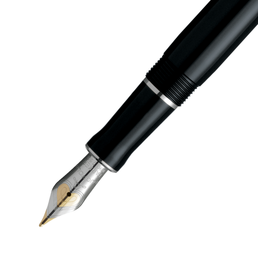 Parker Duofold Demi Black PT Fountain Pen in Medium — Parker fountain pen — precision nib writing instrument, at Cityluxe Singapore stationery store