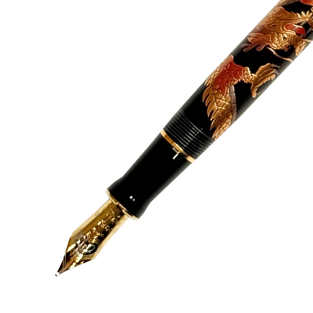 Parker Duofold Golden Dragon Makie Fountain Pen in Medium Nib (FPD 2024) — Parker fountain pen — precision nib writing instrument, at Cityluxe Singapore stationery store