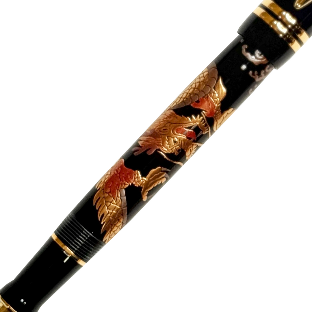 Parker Duofold Golden Dragon Makie Fountain Pen in Medium Nib (FPD 2024) — Parker fountain pen — precision nib writing instrument, at Cityluxe Singapore stationery store
