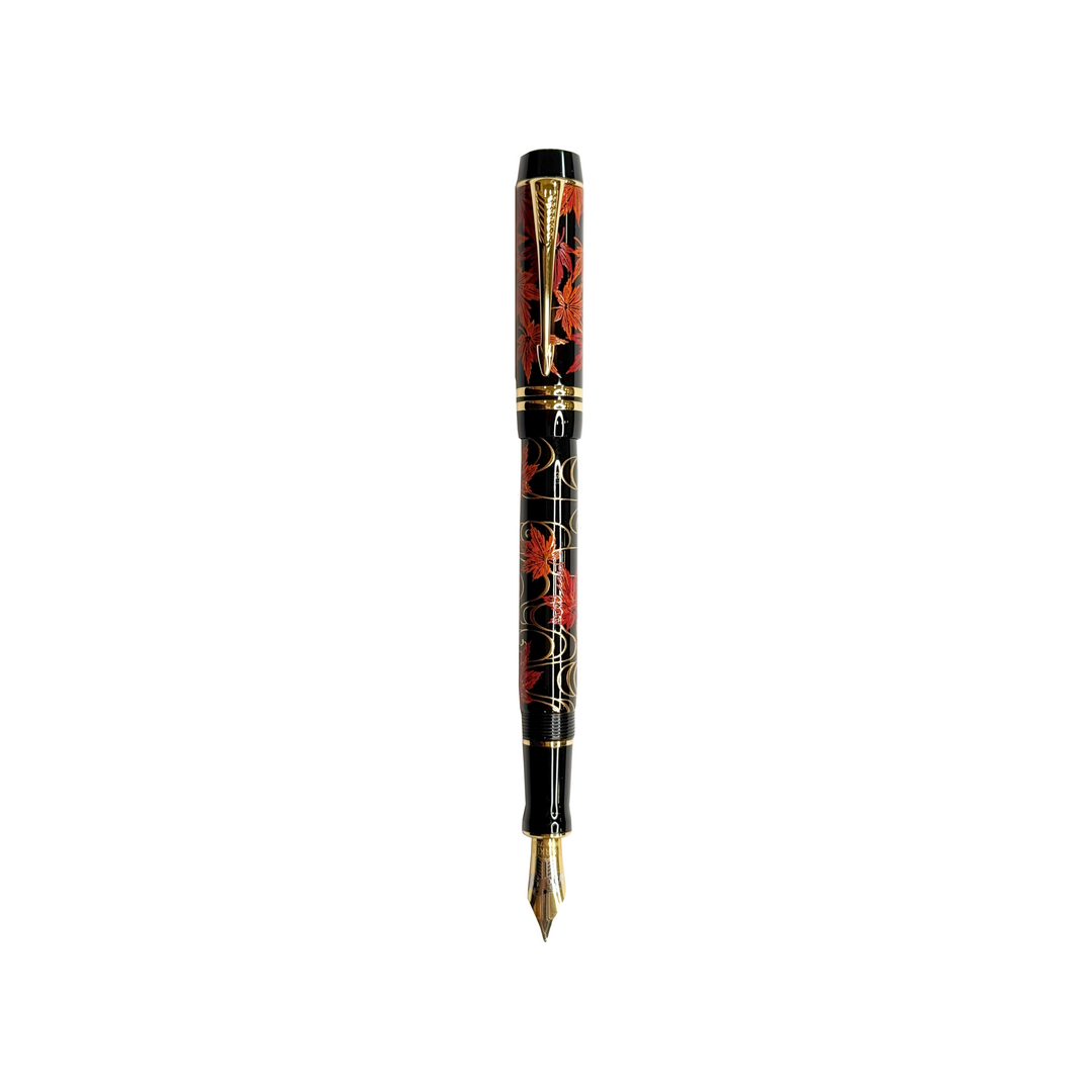 Parker Duofold Makie "The Maple Tree" Fountain Pen in Medium Nib (FPD 2024) — Parker fountain pen — precision nib writing instrument, at Cityluxe Singapore stationery store