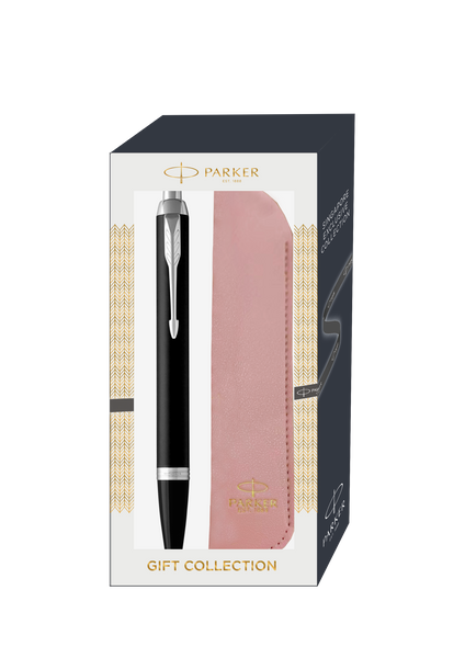 Load image into Gallery viewer, Parker IM Essential Matte Black Chrome Trim Ballpen With Pen Sleeve Gift Set
