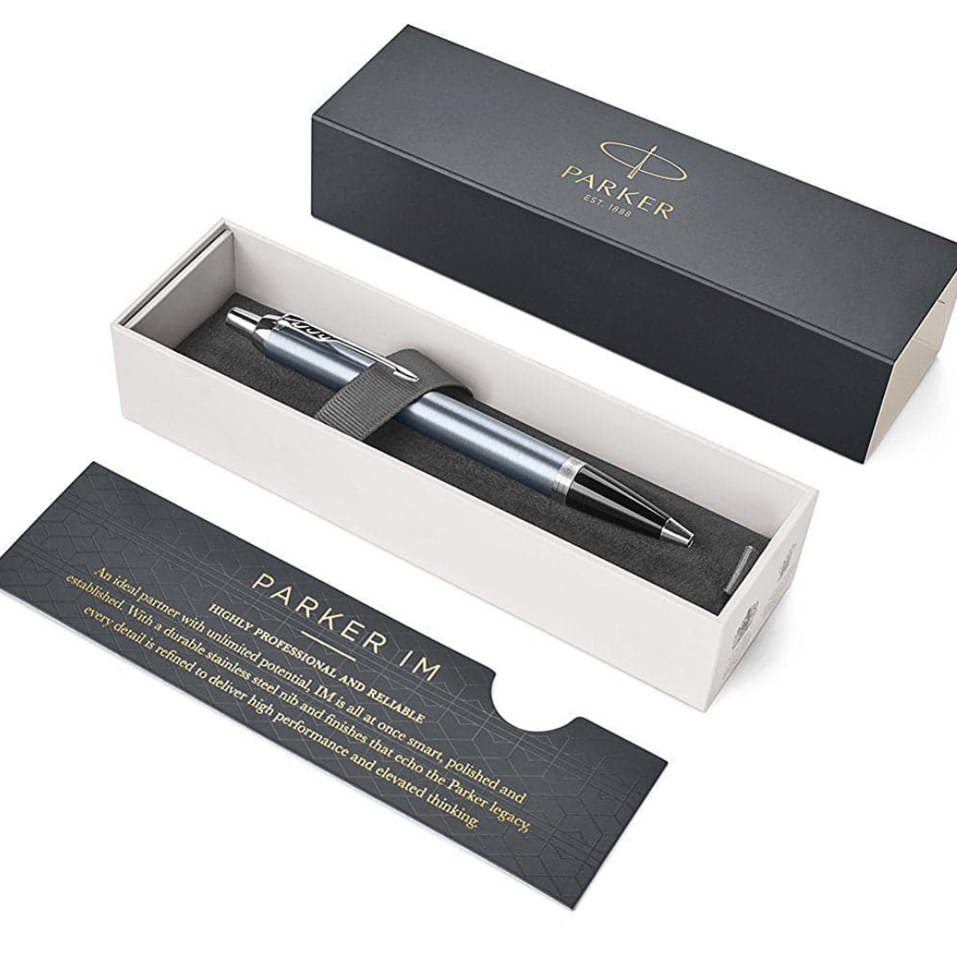 Parker IM Blue Grey CT Ballpoint Pen — Parker ballpoint pen — reliable smooth-writing everyday pen, at Cityluxe Singapore