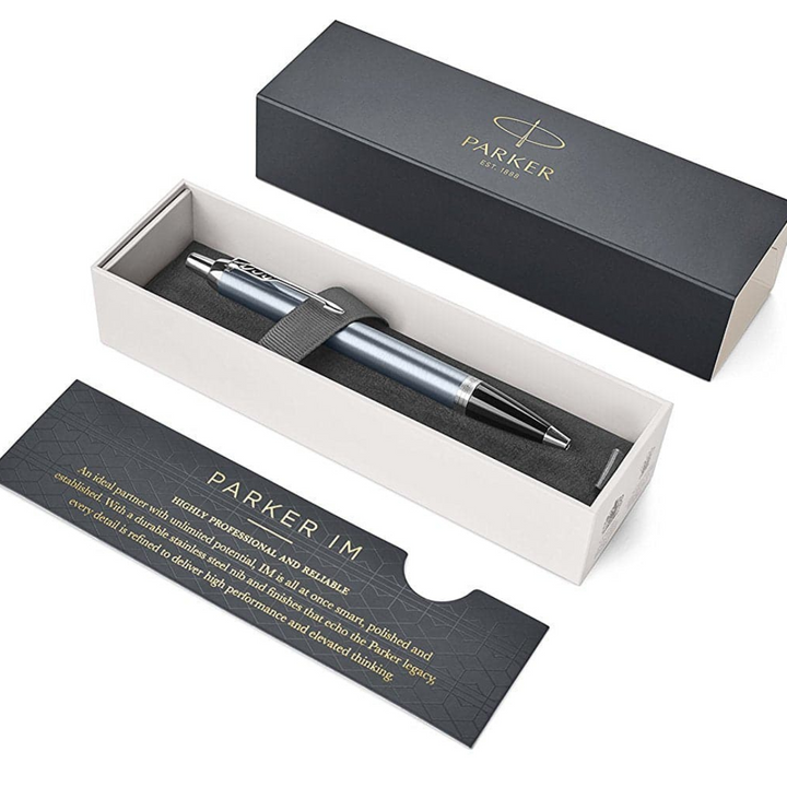 Parker IM Blue Grey CT Ballpoint Pen — Parker ballpoint pen — reliable smooth-writing everyday pen, at Cityluxe Singapore