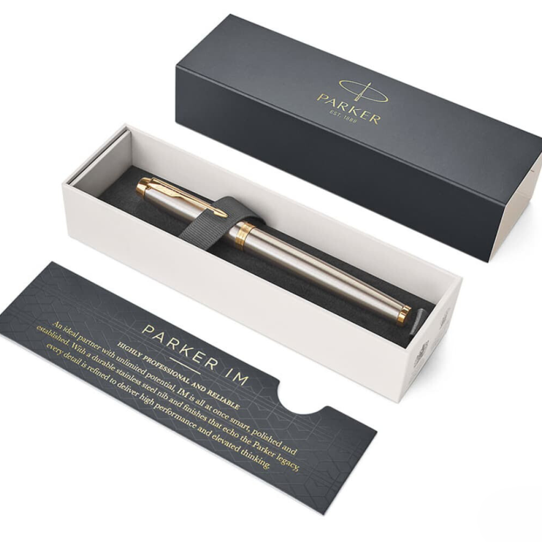 Parker IM Brushed Metal GT Rollerball Pen — Parker rollerball pen — fluid gel ink writing instrument, at Cityluxe Singapore