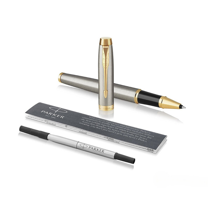 Parker IM Brushed Metal GT Rollerball Pen — Parker rollerball pen — fluid gel ink writing instrument, at Cityluxe Singapore