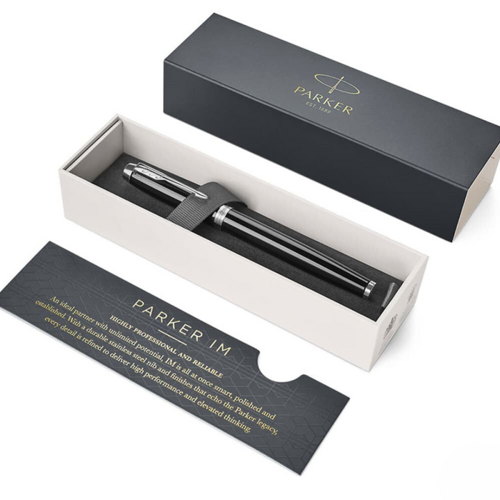 Parker IM Essential Matte Black CT Rollerball Pen — Parker rollerball pen — fluid gel ink writing instrument, at Cityluxe Singapore